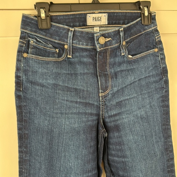 Paige Hoxton Straight Ankle Blue Jeans unfinished edges 26 - Picture 5 of 13